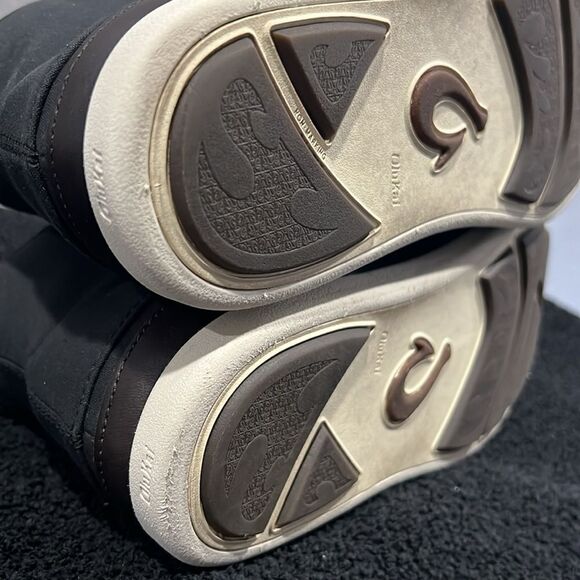 🏝️🌊☀️ OLUKAI Nalukai Kapa Boot Sneakers Men Sz 8.5 - Black Textile - PERFECT! - Picture 9 of 11